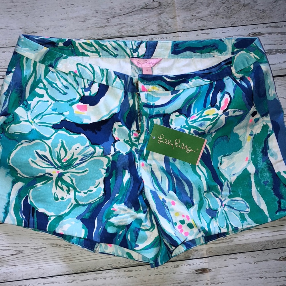 NWT Lilly Pulitzer brilliant blue shorts, SZ 6